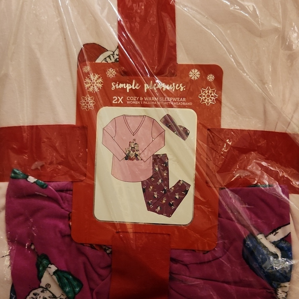Simple Pleasure Cat Pajamas size 2x set Cats NEW